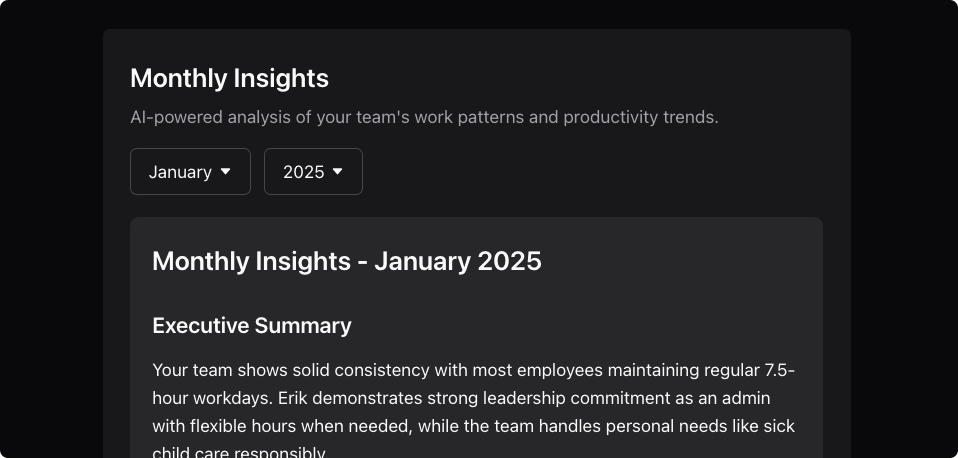 Monthly Insights Demo
