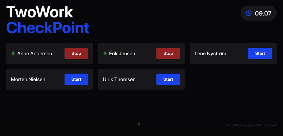 TwoWork CheckPoint Demo